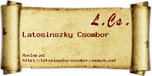 Latosinszky Csombor névjegykártya